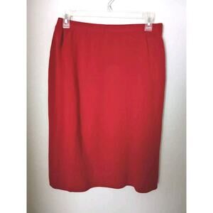 Adolfo Collectibles True Red Lambswool Blend Pull-On Sweater Skirt Sz L
